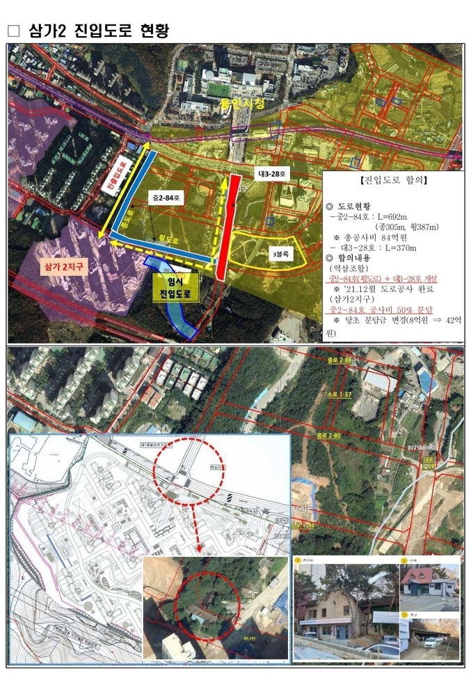 삼가2지구 진입도로 현황