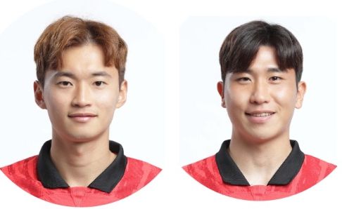 2022 카타르 월드컵 국가대표로 선발된 용인시축구센터 출신의 김진수, 윤종규 선수 (왼쪽부터)