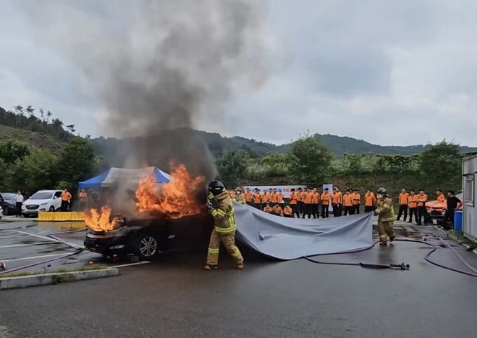 세종소방본부, 전기차 화재 대응능력 강화 훈련