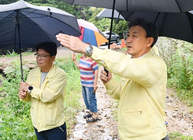 방세환 광주시장 집중호우에 따른 현장 검점