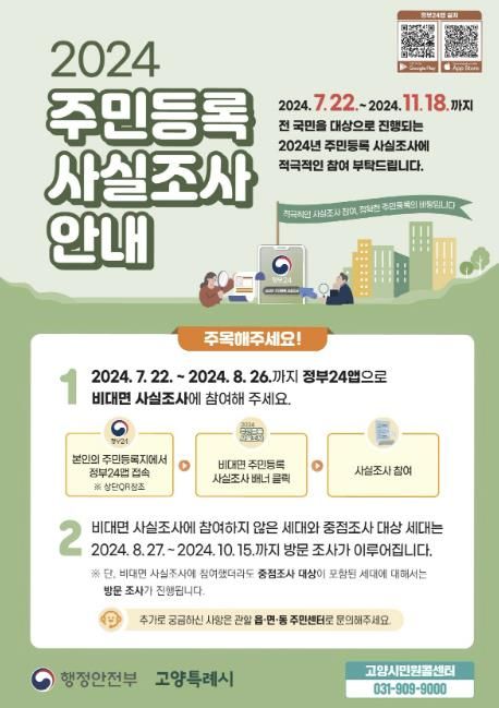 2024 주민등록 사실조사 안내문