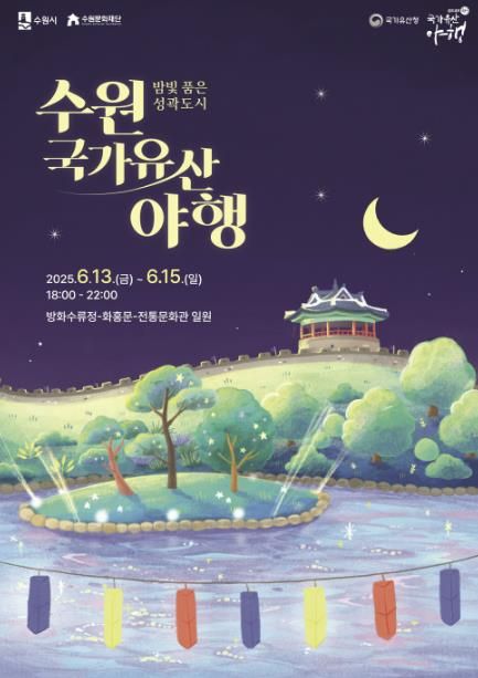 밤빛 품은 성곽도시, 2025 수원 국가유산 야행(夜行) 홍보물.