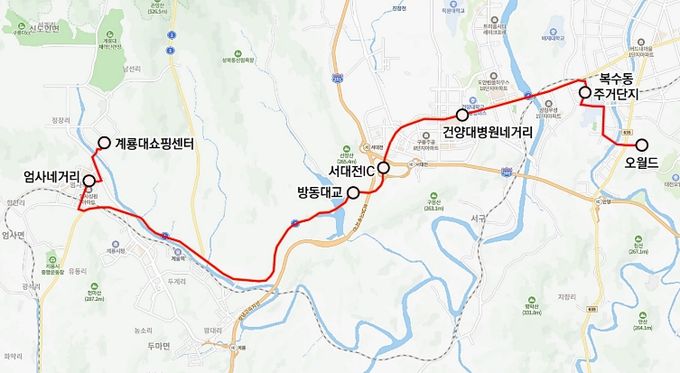 302번 시내버스 노선도