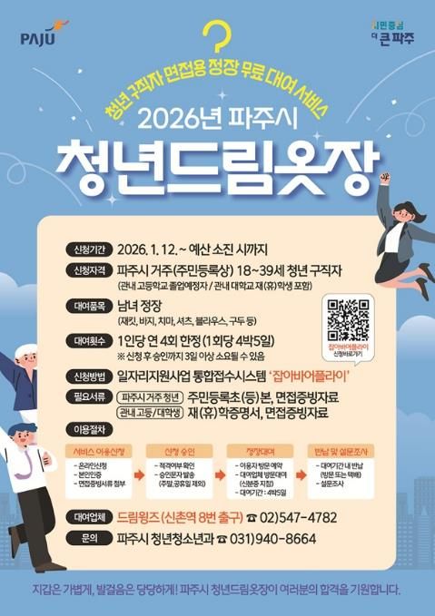 파주시, 청년 면접 정장 '무료 대여'