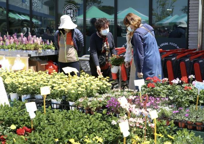 로컬푸드 직매장 화훼판매장 모습.